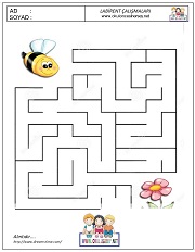 okul öncesi labirent bulmacai çalışma sayfaları